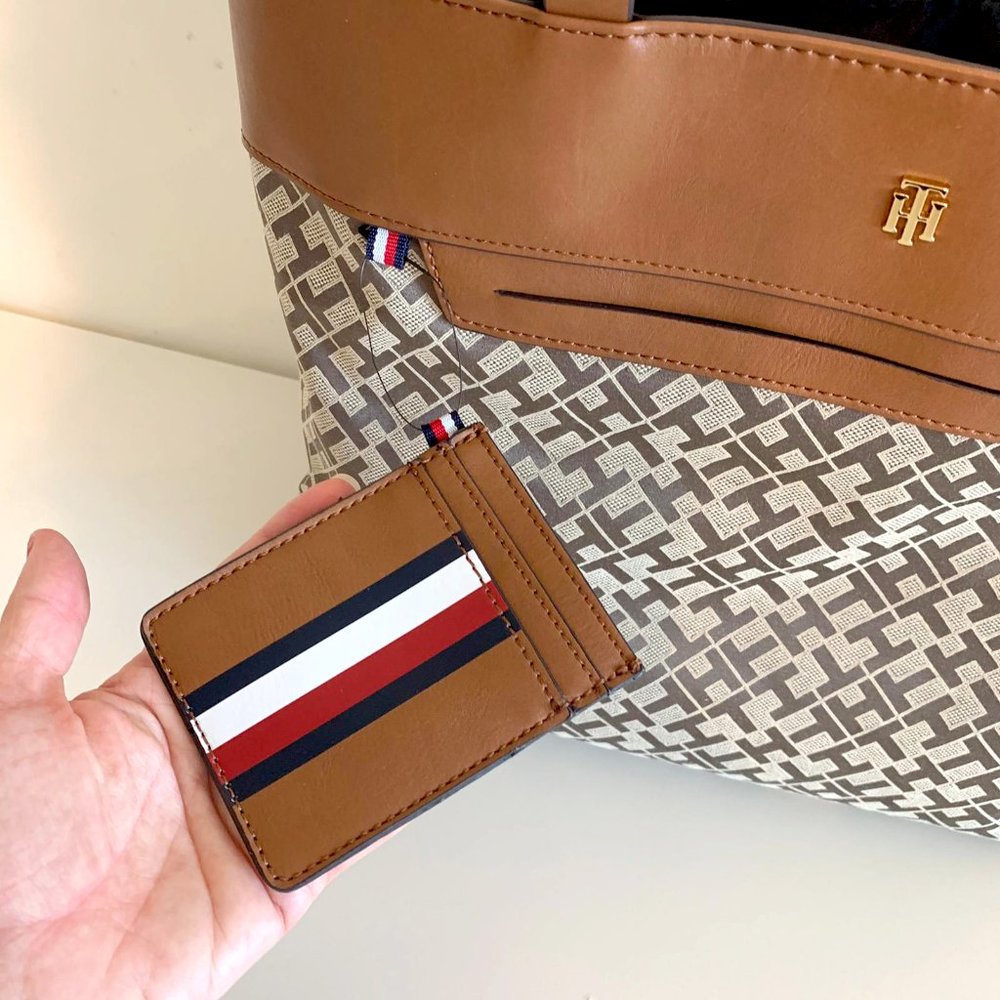 Tommy Hilfiger Shopper Purse W Pouch Shoulder Bag - Picture 4 of 7